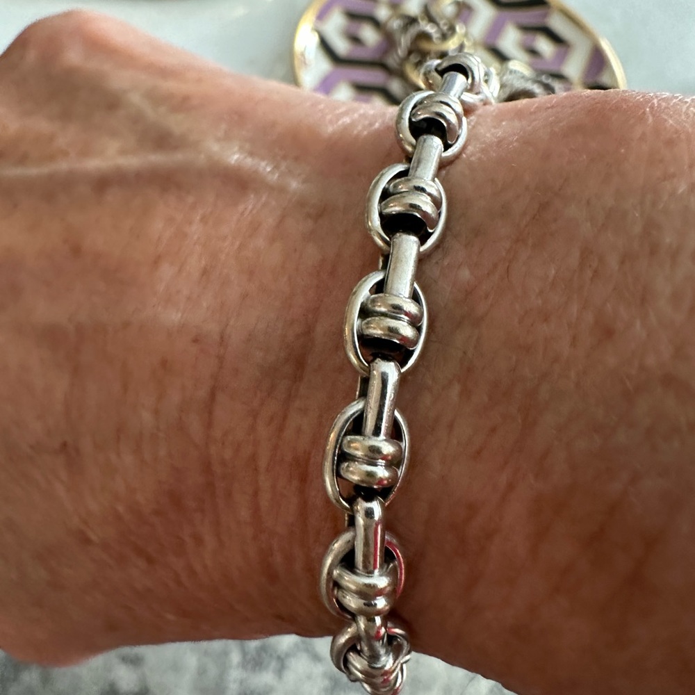 White 14 k gold link bracelet